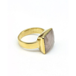 Bague carrée laiton et...