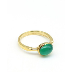 Bague fine dorée et agate...