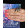 Grosse bague labradorite en laiton - Mosaik bijoux indiens