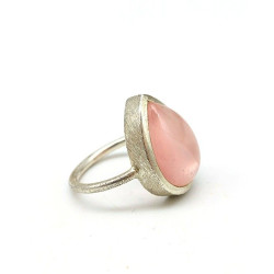 Bague argent et quartz rose...
