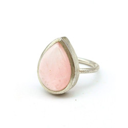 Bague argent et quartz rose Mosaik Bijoux Indiens - 3
