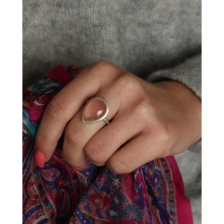 Bague argent et quartz rose...