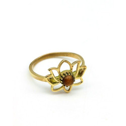 Bague dorée laiton et lotus...
