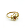 Bague dorée laiton et lotus - Mosaik bijoux indiens