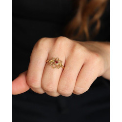 Bague laiton lotus et...