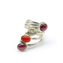 Bague argent et pierres...