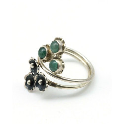 Bague argent et aventurine T52 Mosaik Bijoux Indiens - 3