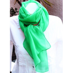 Foulard de soie vert -...