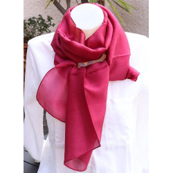 Foulard en soie bordeaux -...