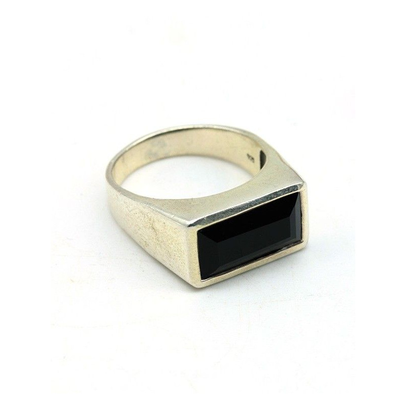 Anneau homme argent et onyx - Mosaik bijoux indiens