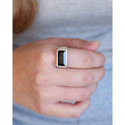 Bague argent homme et onyx...