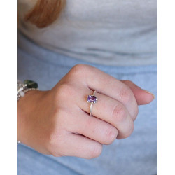 Bague améthyste en argent -...