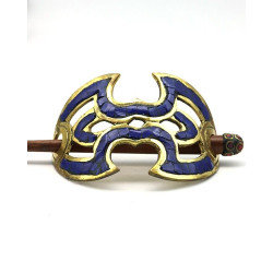 Barrette chignon bleue -...