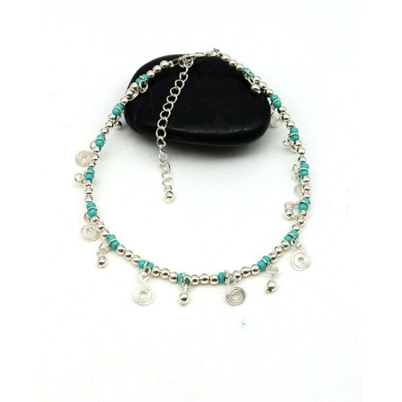 Chaine de pied argentée - Mosaik bijoux indiens