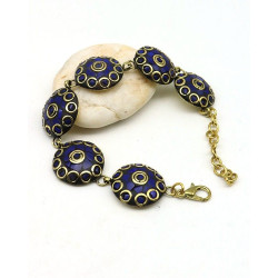 Bracelet doré et bleu -...