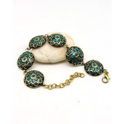 Bracelet indien doré et...