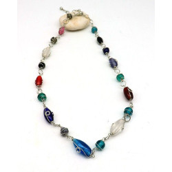 Collier perles de verre -...