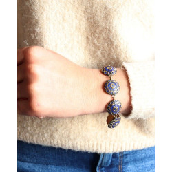 Bracelet bleu et doré -...