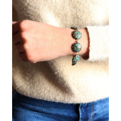 Bracelet turquoise doré -...
