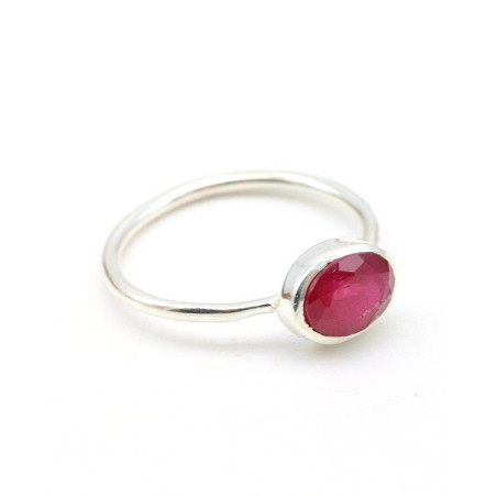 Bague fine et rubis indien - Mosaik bijoux indiens