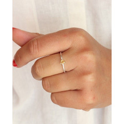 Bague argent pierre jaune -...
