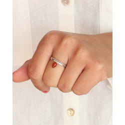 Bague argent pierre orange...