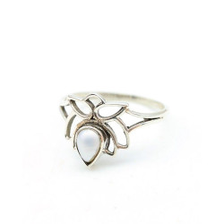 Bague argent lotus perle...