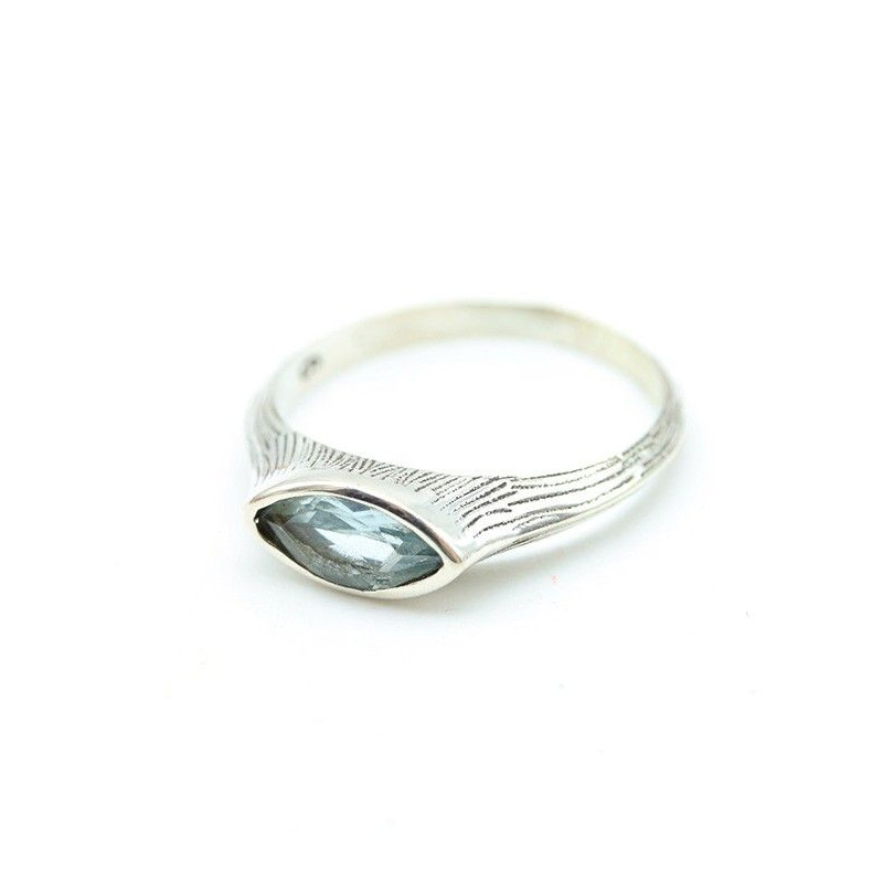 Bague argent topaze taillée - Mosaik bijoux indiens