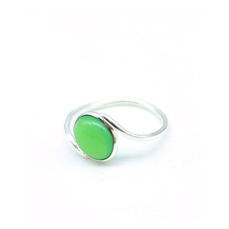 Bague argent fine et Jade - Mosaik bijoux indiens