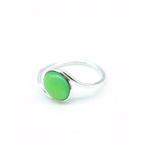 Bague argent fine et Jade - Mosaik bijoux indiens
