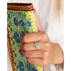 Bague en argent et Jade -...