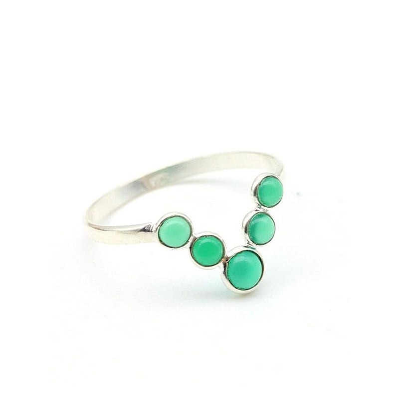 Bague fine argent agate - Mosaik bijoux indiens