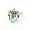 Bague lotus turquoise - Mosaik bijoux indiens