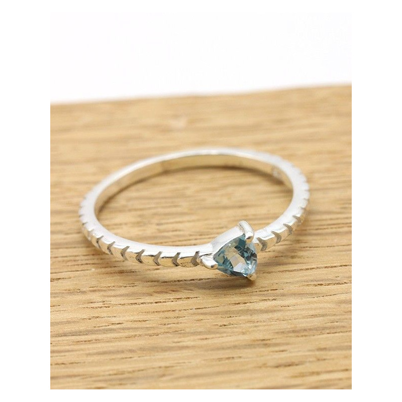 Bague argent topaze bleue -  Mosaik bijoux indiens