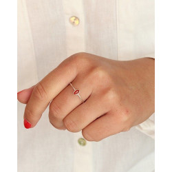 Bague cornaline en argent -...