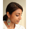 Boucle d'oreille bohème colorée - Mosaik bijoux indiens