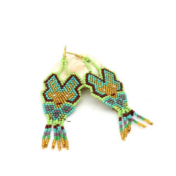 Boucle d'oreille vertes -...