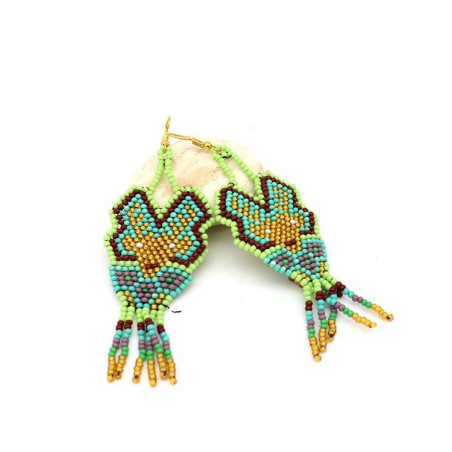 Boucle d'oreille vertes - Mosaik bijoux indiens