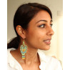 Boucle d'oreille perles colorées - Mosaik bijoux indiens