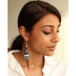 Boucle d'oreille pompons en...