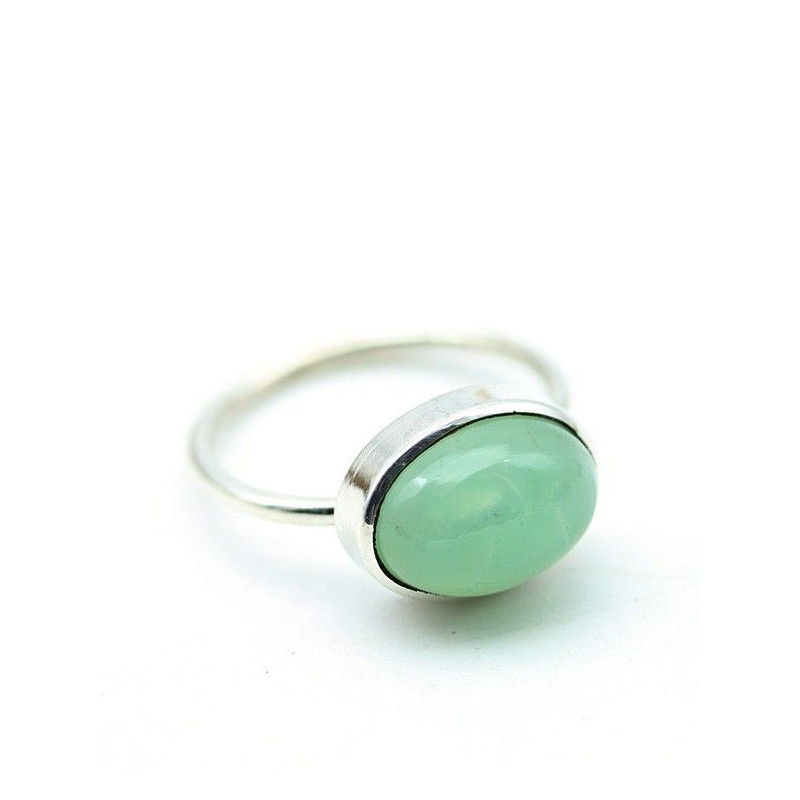 Bague argent pierre naturelle jade - Mosaik bijoux indiens