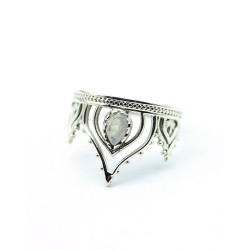 Bague argent pierre blanche...