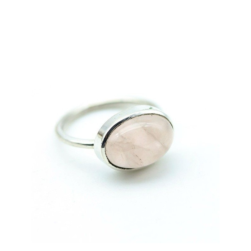 Bague argent pierre rose naturelle - Mosaik bijoux indiens Bague argent pierre rose naturelle - Mosaik bijoux indiens