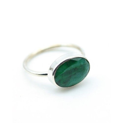 Bague argent émeraude...