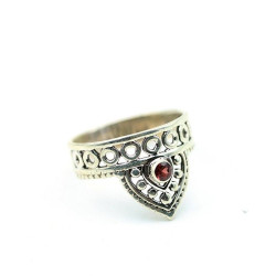 Bague argent grenat -...