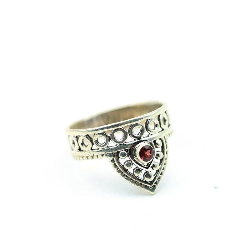 Bague argent grenat - Mosaik bijoux indiens Bague argent grenat - Mosaik bijoux indiens