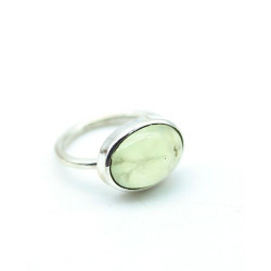 Bague préhnite en argent -...