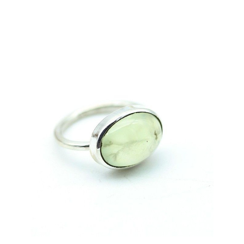 Bague préhnite en argent - Mosaik bijoux indiens