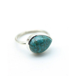 Bague turquoise en argent -...
