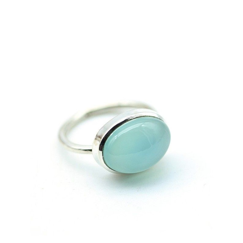 Bague argent pierre bleue - Mosaik bijoux indiens